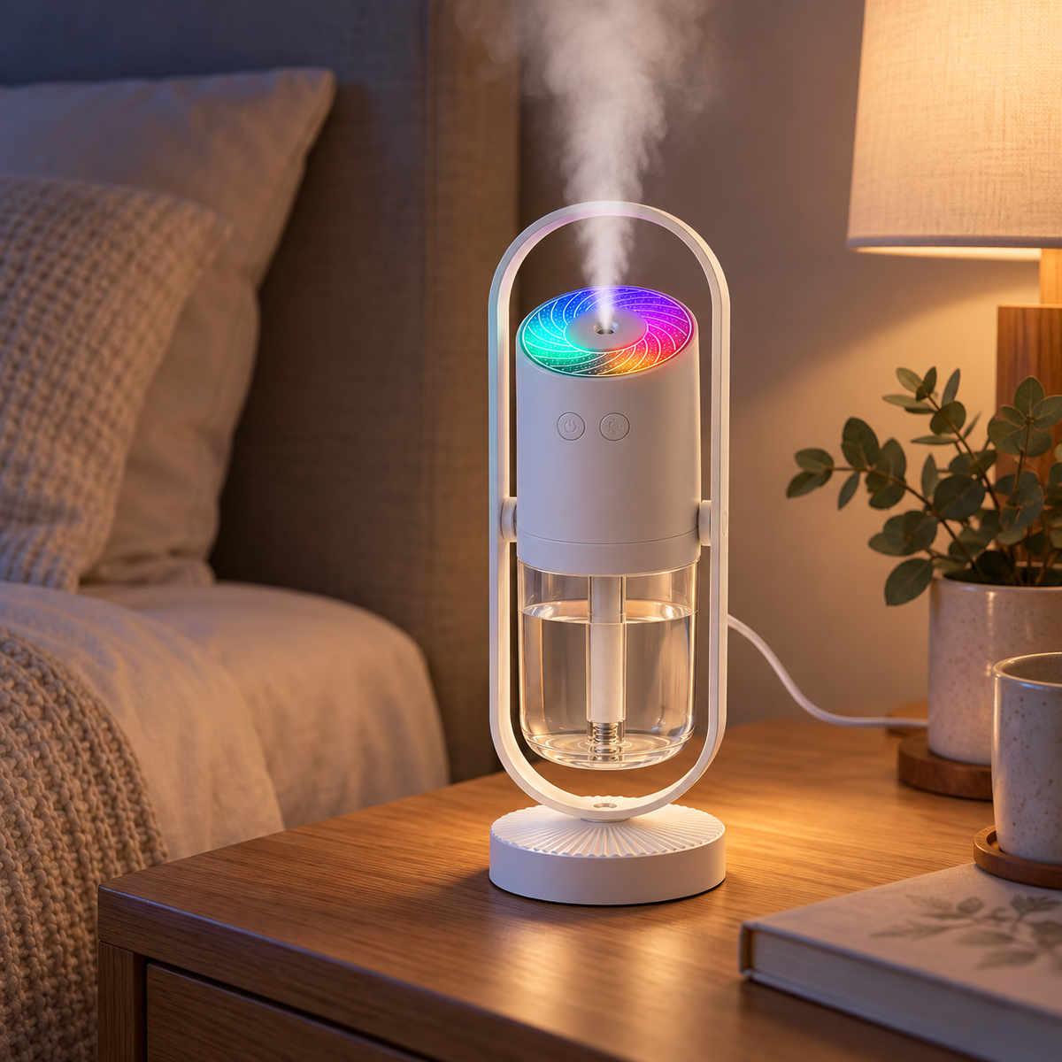 Mini Humidificador Portátil USB Silencioso con Luz Nocturna