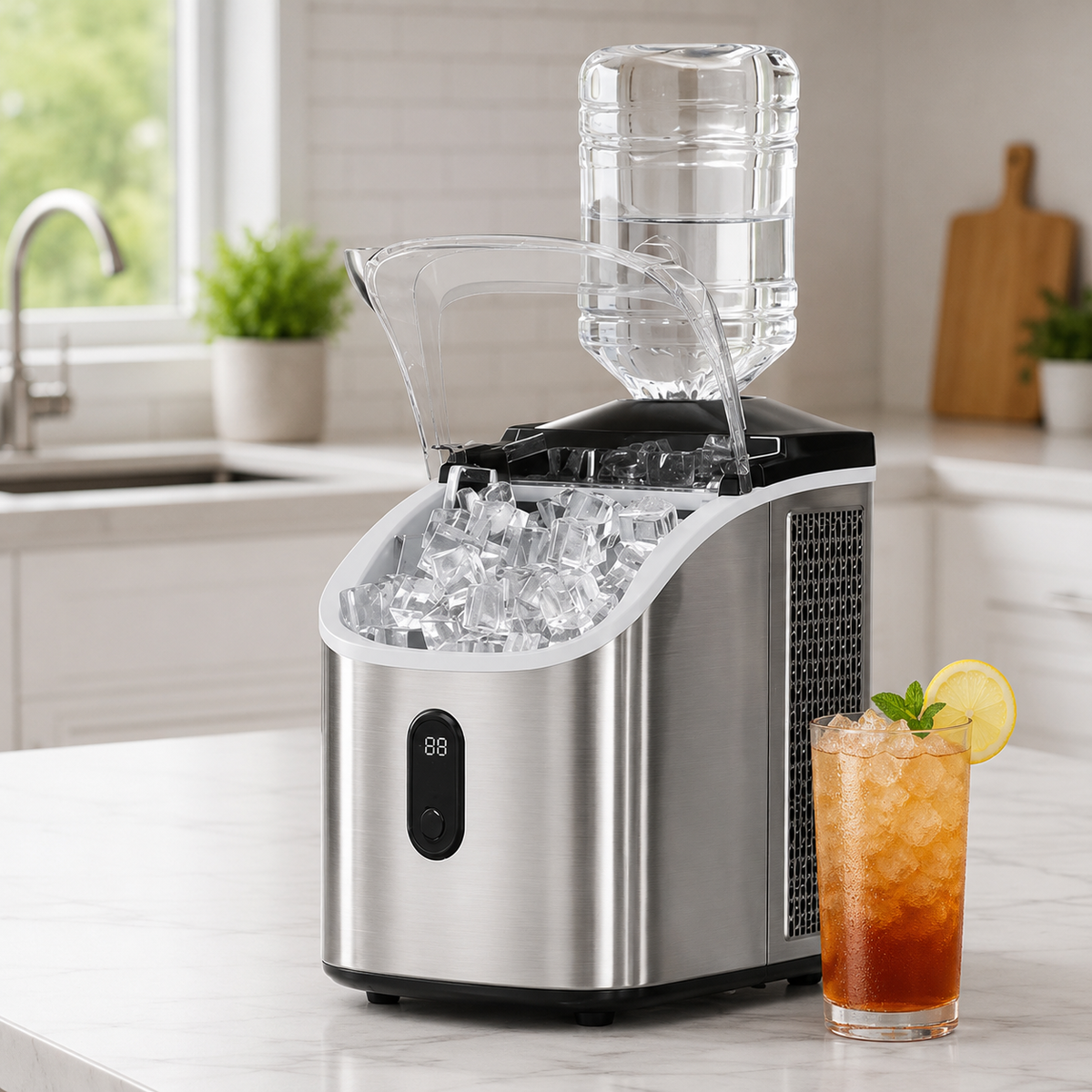 Máquina de Hielo Autolimpiable de Encimera, 3 Modelos