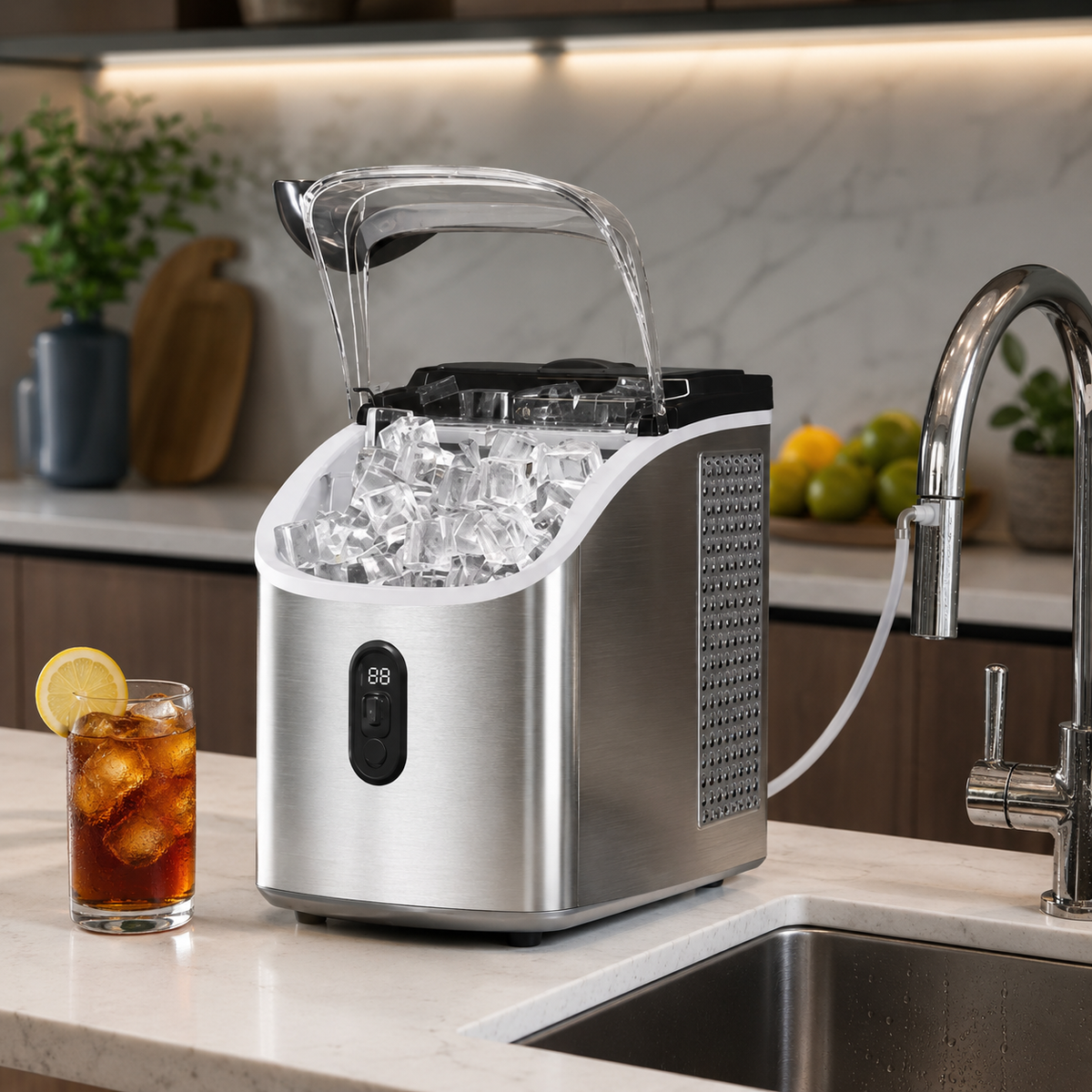 Máquina de Hielo Autolimpiable de Encimera, 3 Modelos