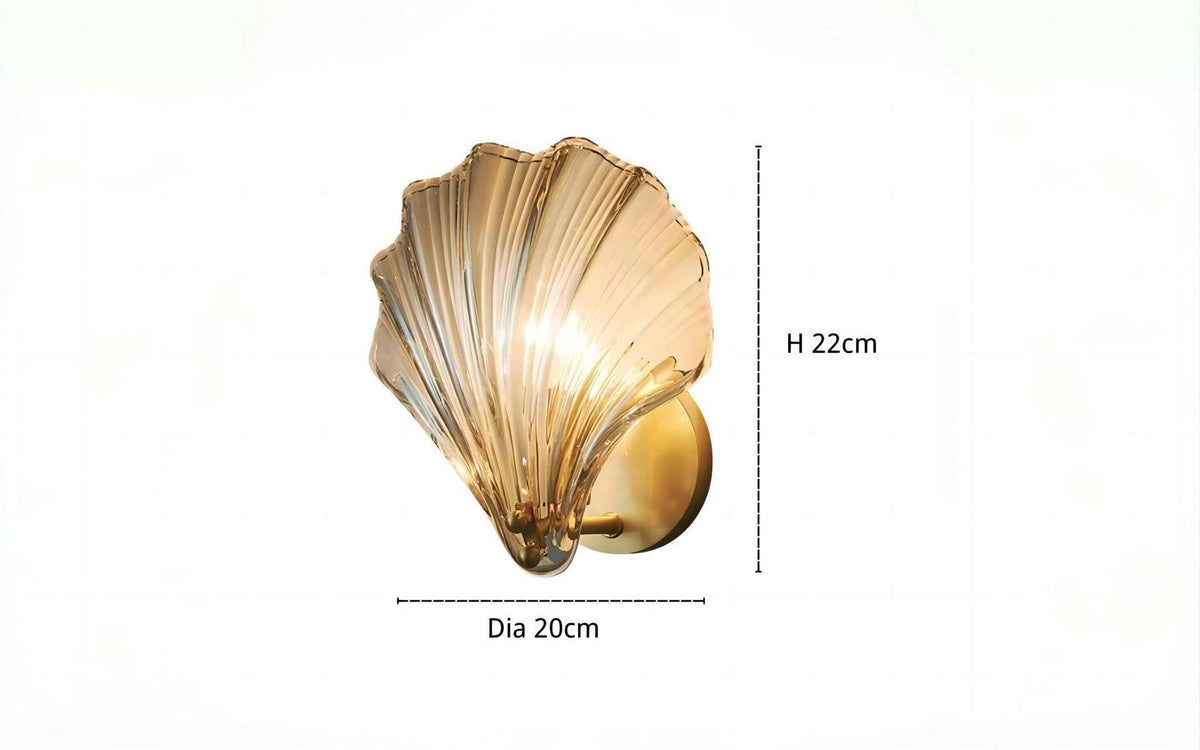 Aplique de Pared Marina Shell de Cristal Art Decó Concha