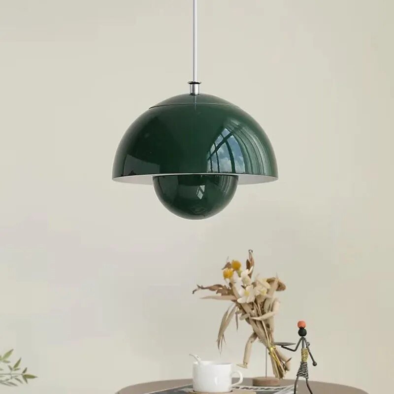 Lámpara Colgante LED Escandinava de Líneas Suaves, 4 Colores