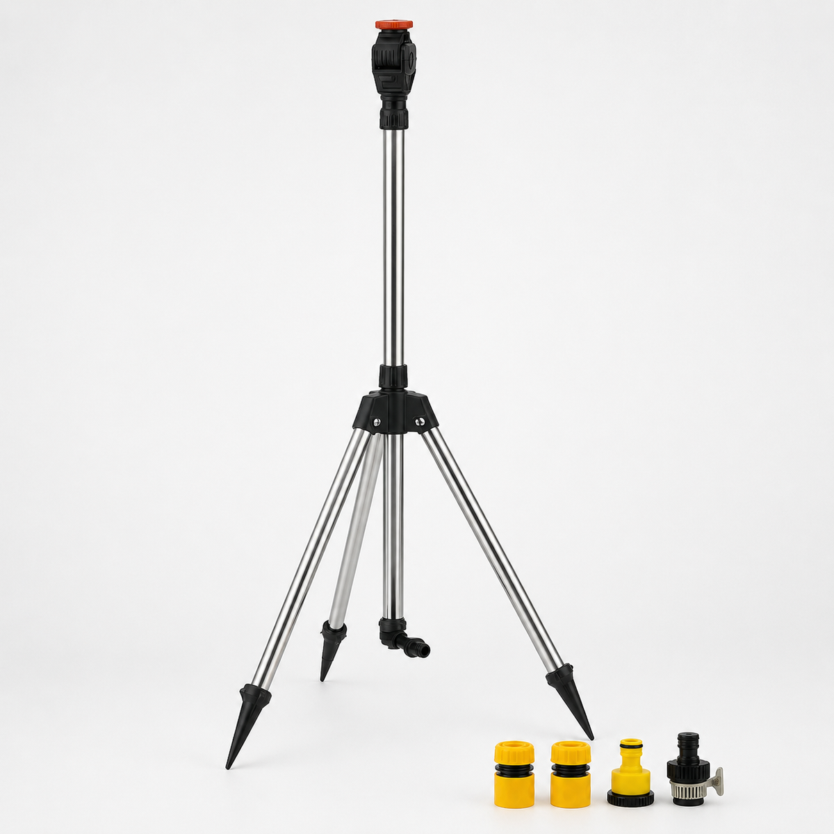 Aspersor de Jardín con Trípode de Altura Ajustable 360°