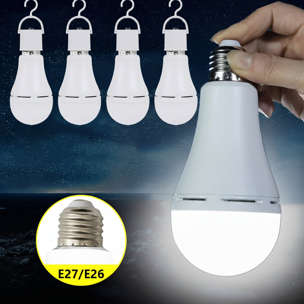 Bombilla LED Recargable de Emergencia con Luz Blanca Potente