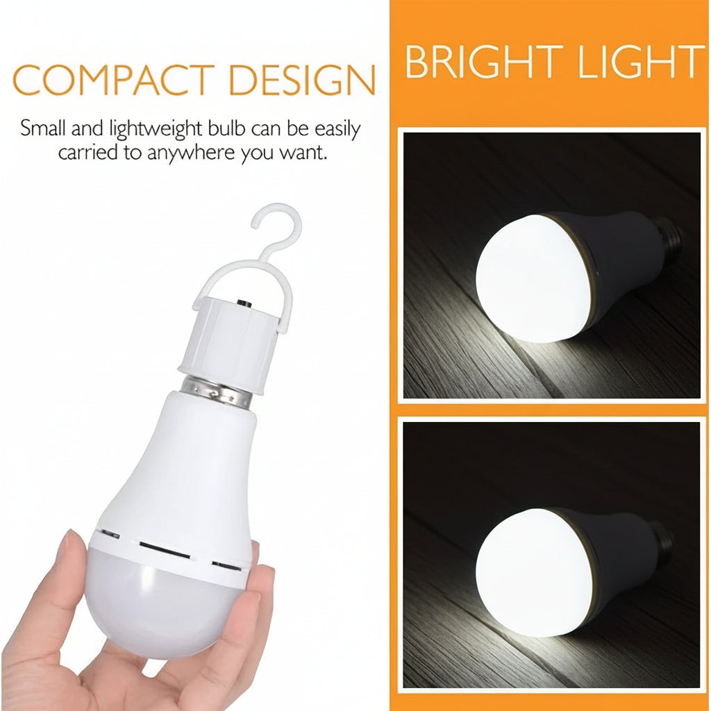 Bombilla LED Recargable de Emergencia con Luz Blanca Potente