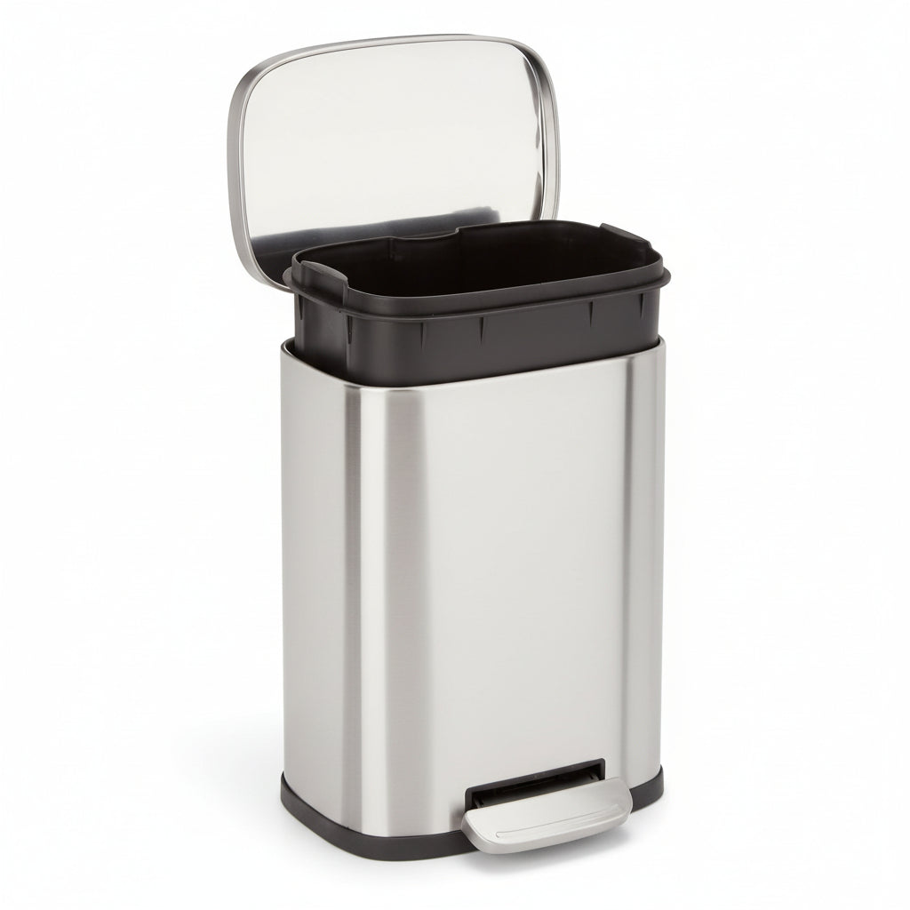 Cubo de Basura Pequeño de Acero para Baño con Pedal Suave