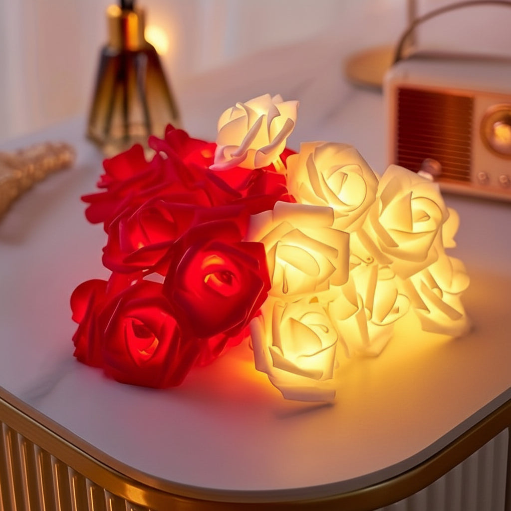 Guirnalda de Luces LED con Flores de Rosa a Pilas o por USB
