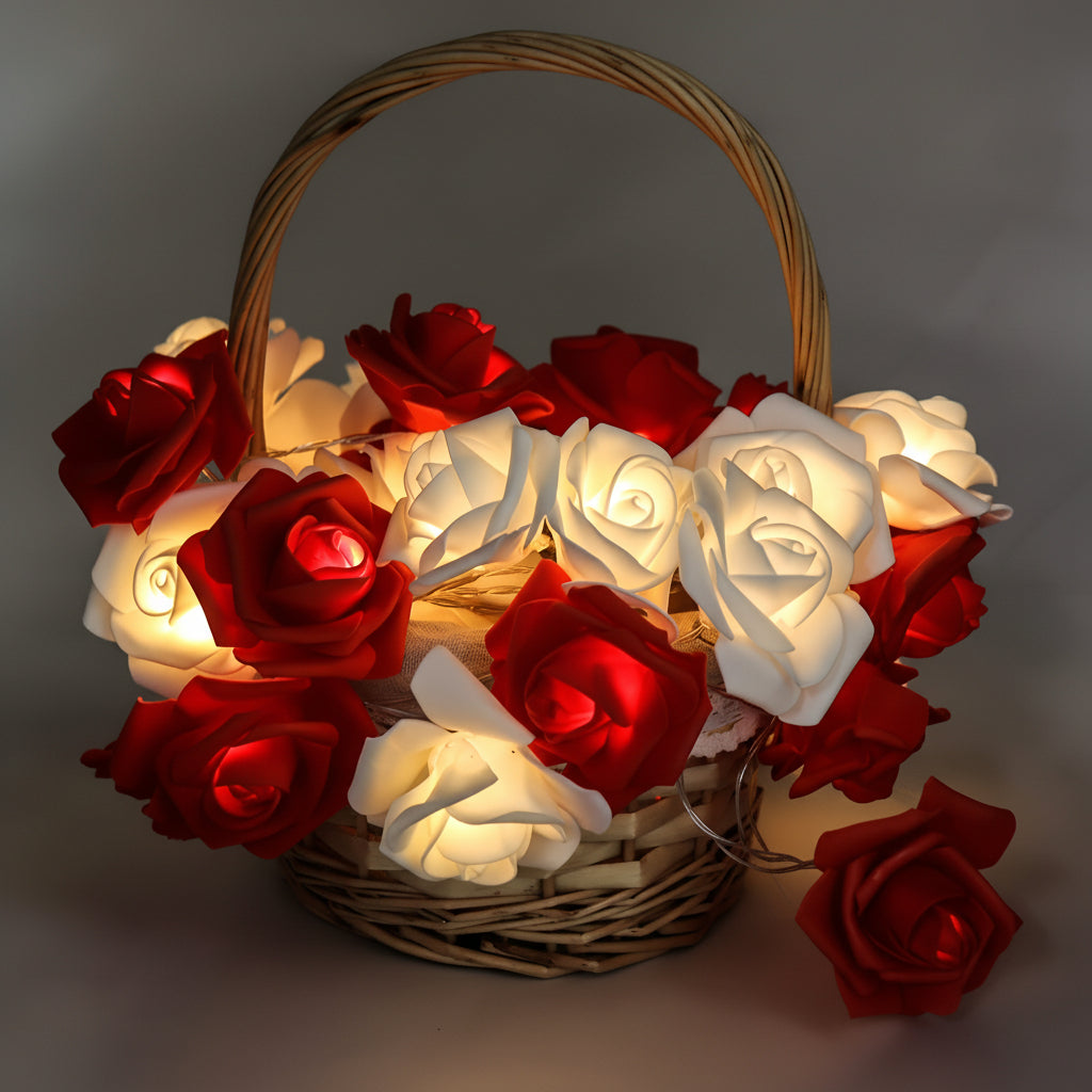 Guirnalda de Luces LED con Flores de Rosa a Pilas o por USB