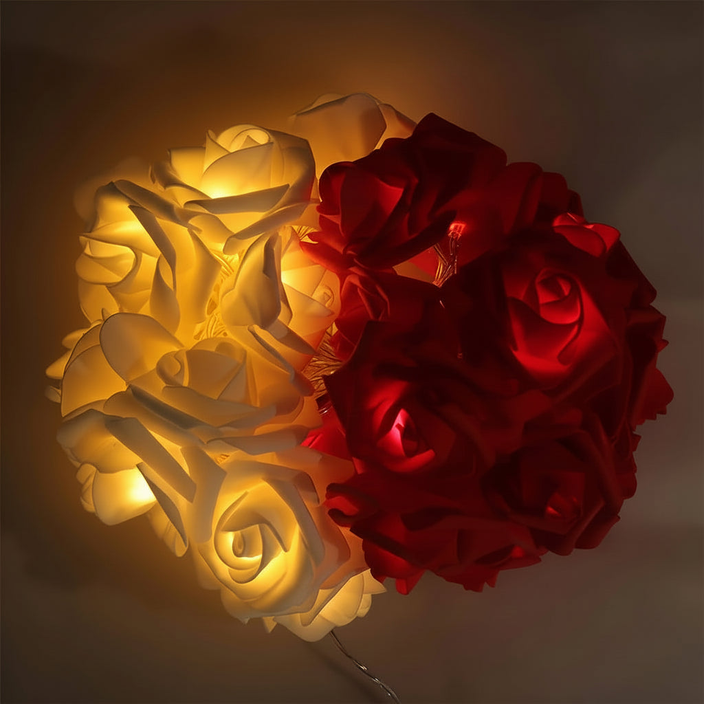 Guirnalda de Luces LED con Flores de Rosa a Pilas o por USB