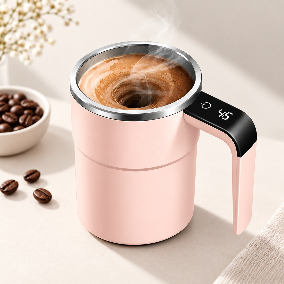 Taza Mezcladora Automática Recargable para Café y Batidos