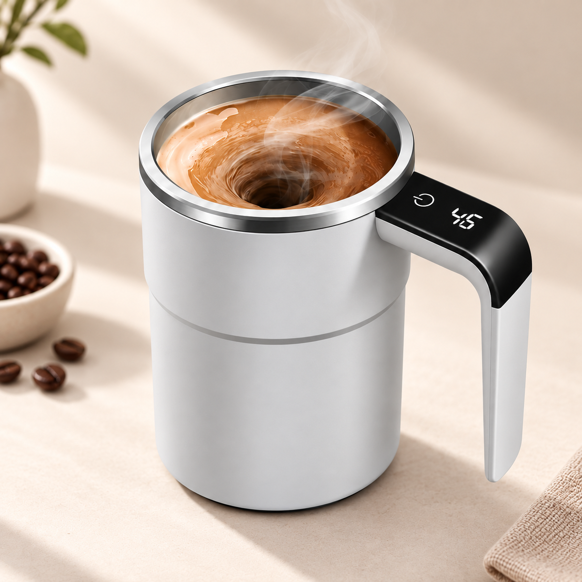 Taza Mezcladora Automática Recargable para Café y Batidos