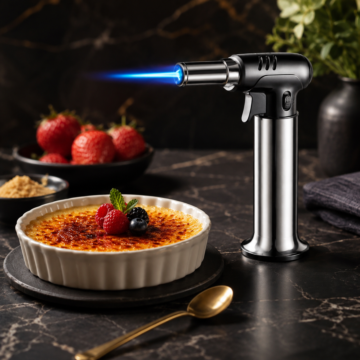 Soplete de Cocina Recargable de Butano con Llama Ajustable