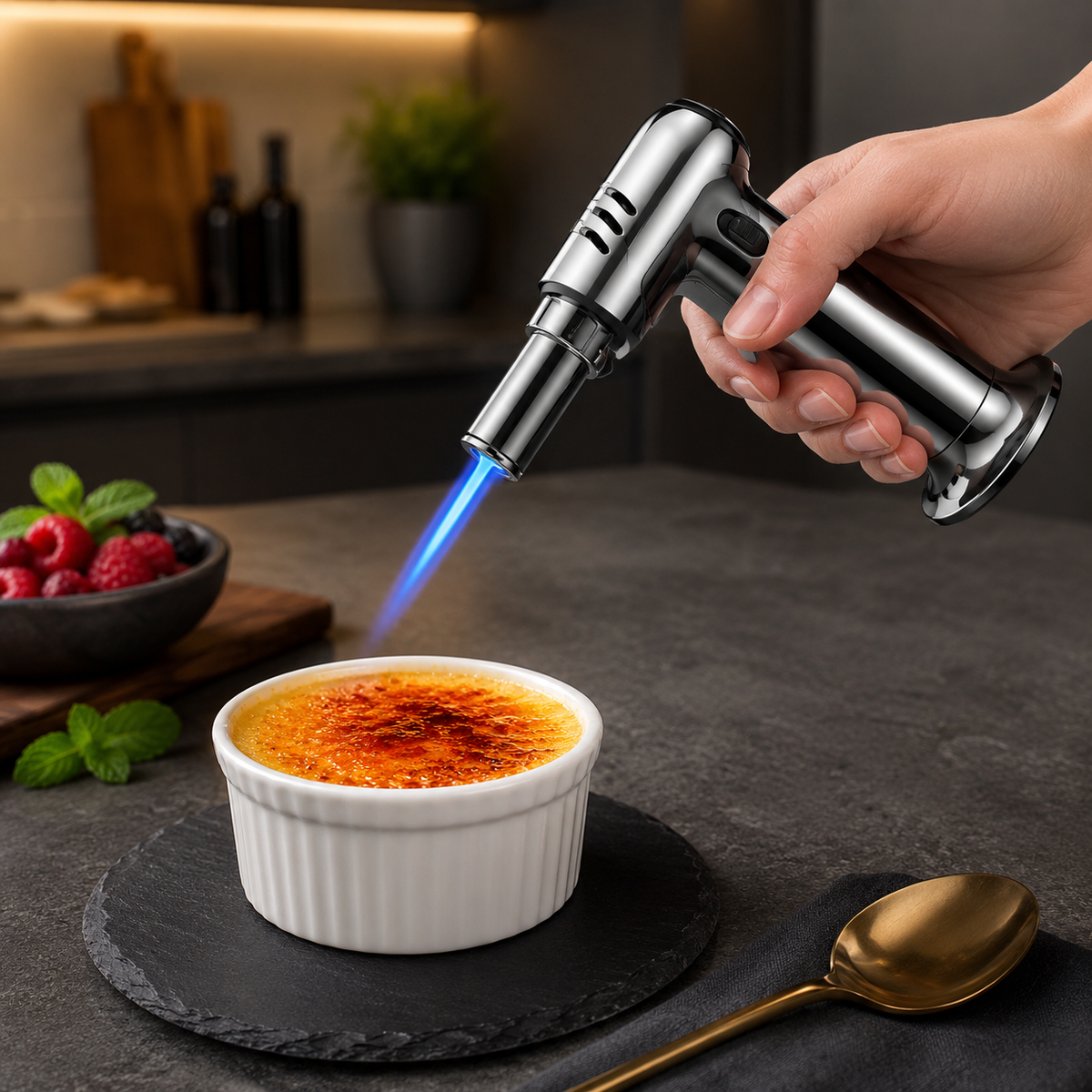 Soplete de Cocina Recargable de Butano con Llama Ajustable