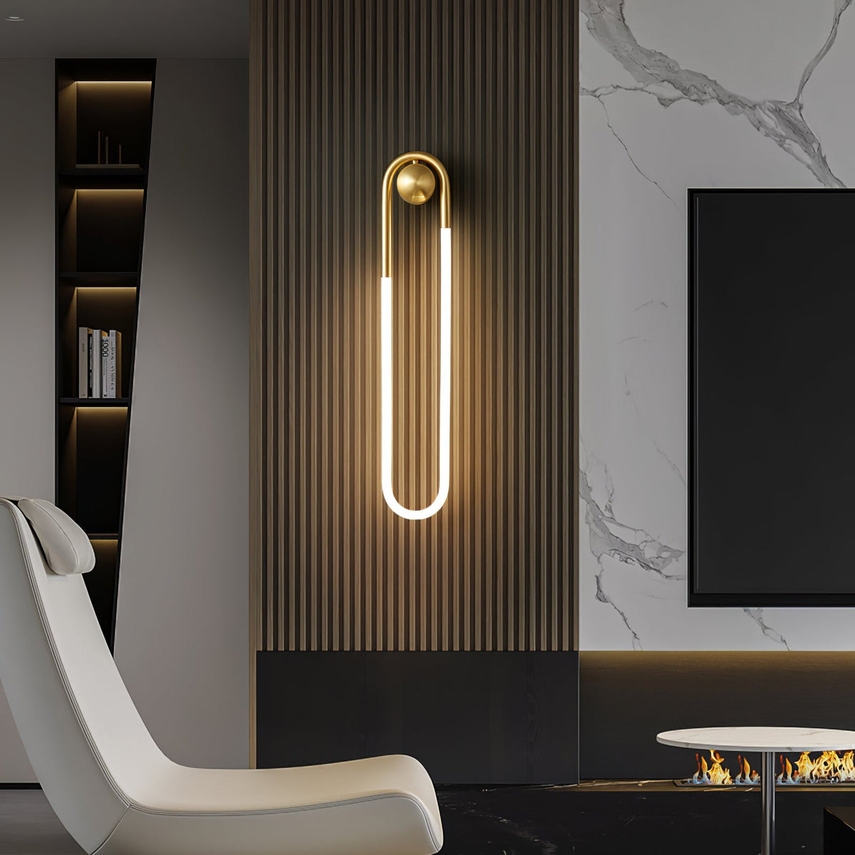 Aplique de Pared LED en Lazo de Latón o Negro Minimalista