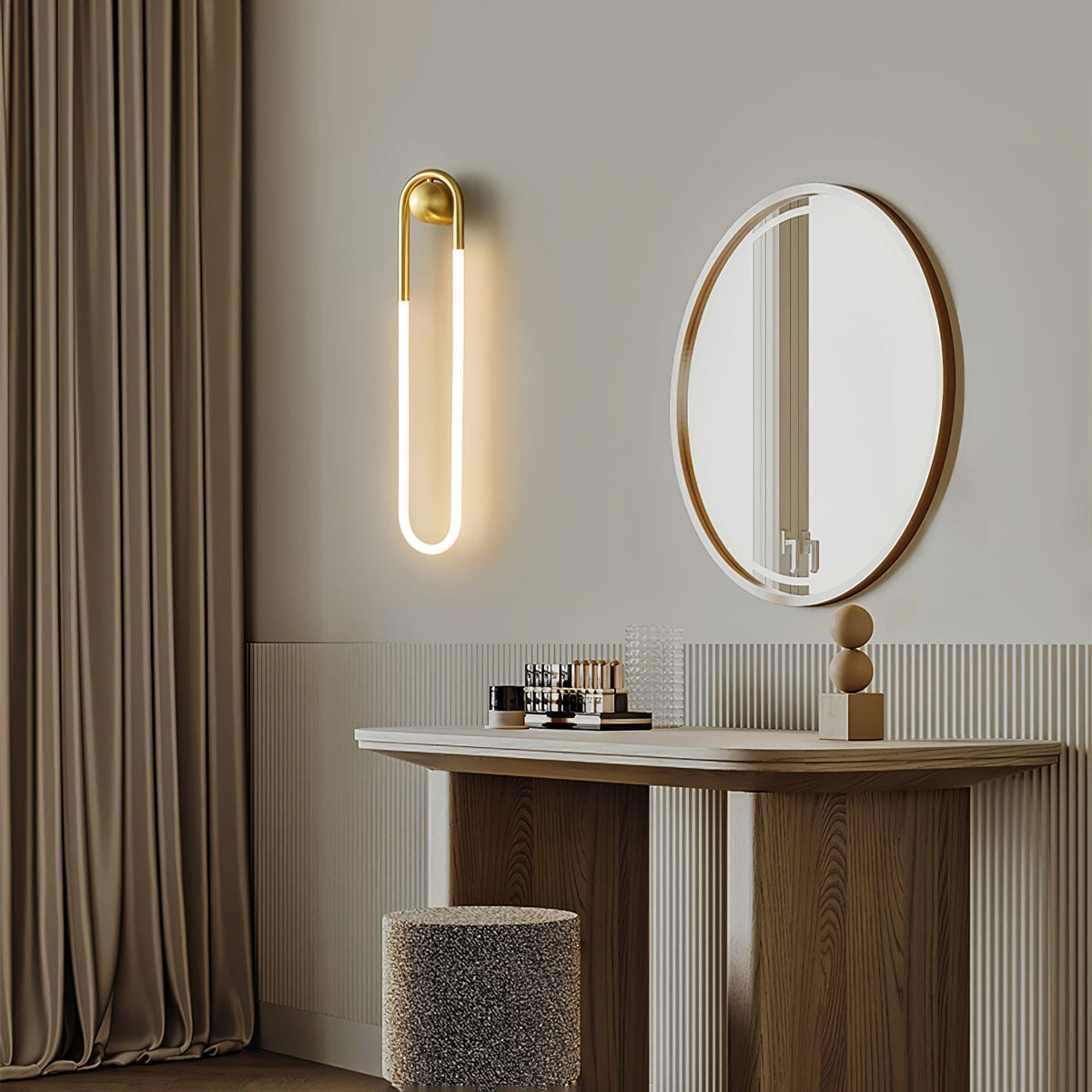 Aplique de Pared LED en Lazo de Latón o Negro Minimalista