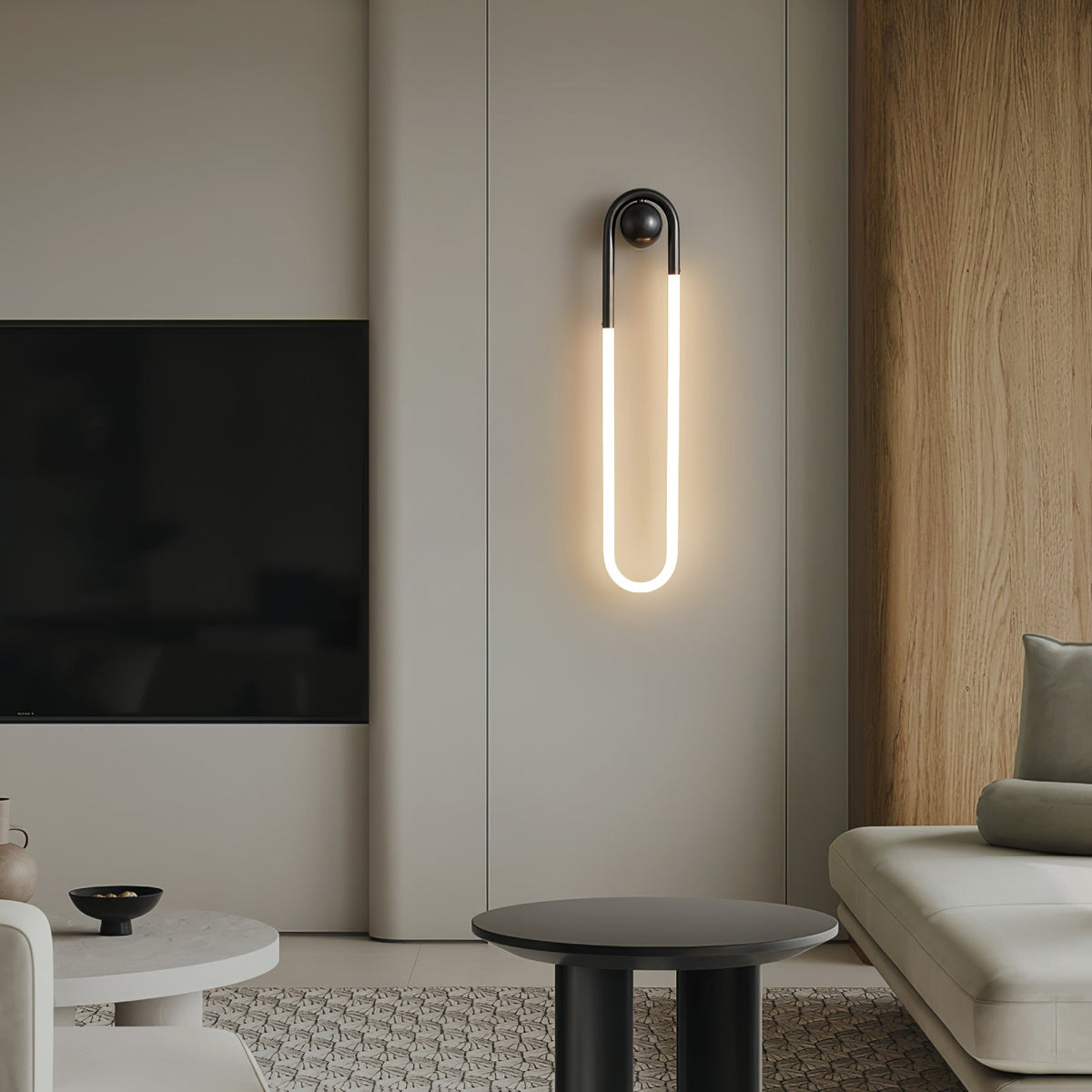 Aplique de Pared LED en Lazo de Latón o Negro Minimalista