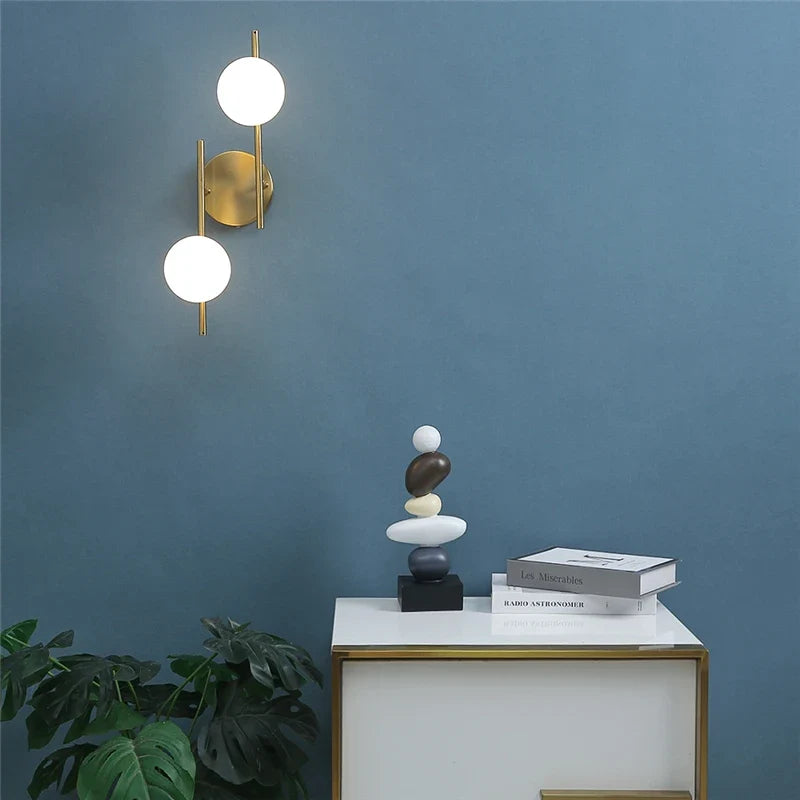 Aplique de Pared Astra de Globo Simple o Doble en Oro
