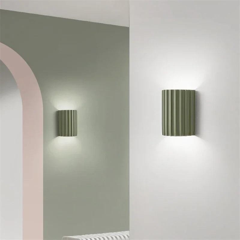 Aplique de Pared de Resina Acanalada Nórdico Moderno