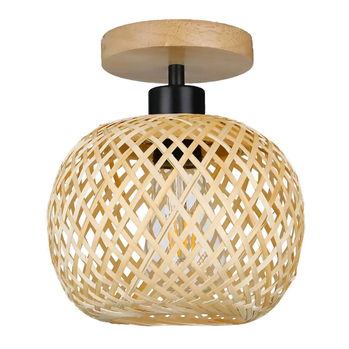 Natura Bamboo Lámpara de Techo LED de Bambú Tejido a Mano