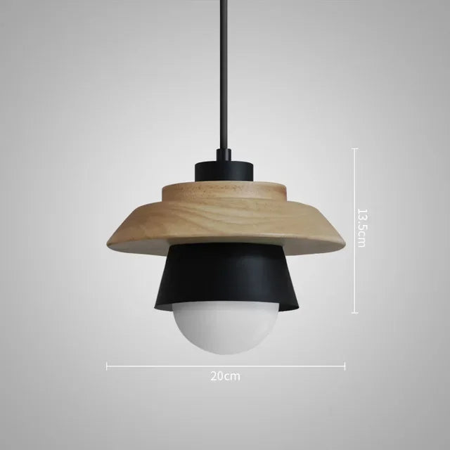 Lámpara Colgante de Madera Nórdica en Colores Macaron Suaves