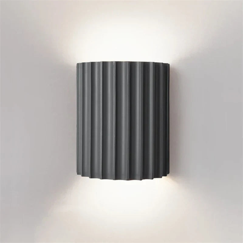 Aplique de Pared de Resina Acanalada Nórdico Moderno