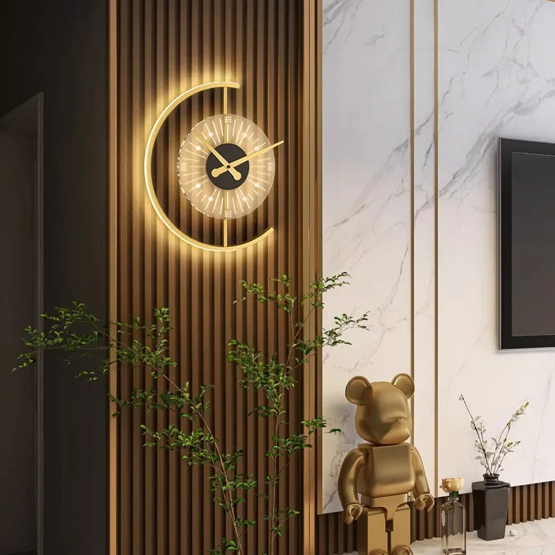 Reloj de Pared con Luz LED Lunaris Posmoderno Escultórico