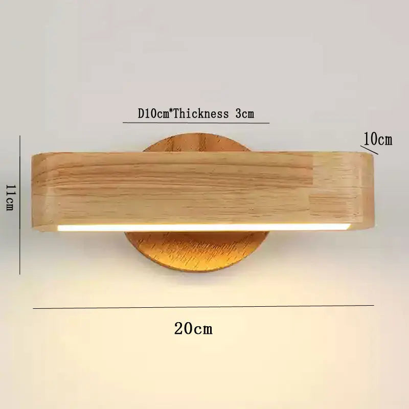Aplique de Pared Giratorio de Madera Maciza Estilo Japonés