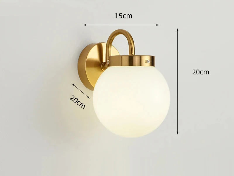 Aplique de Pared Quashion con Globo de Vidrio Cromo o Latón
