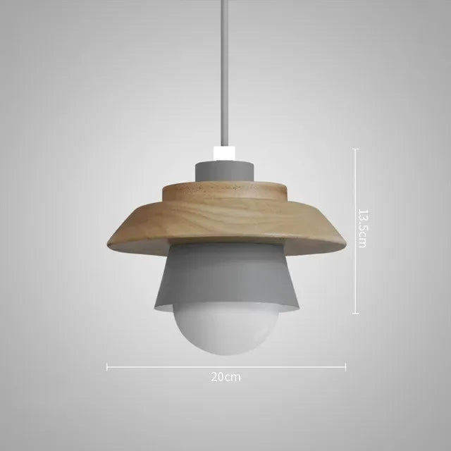Lámpara Colgante de Madera Nórdica en Colores Macaron Suaves