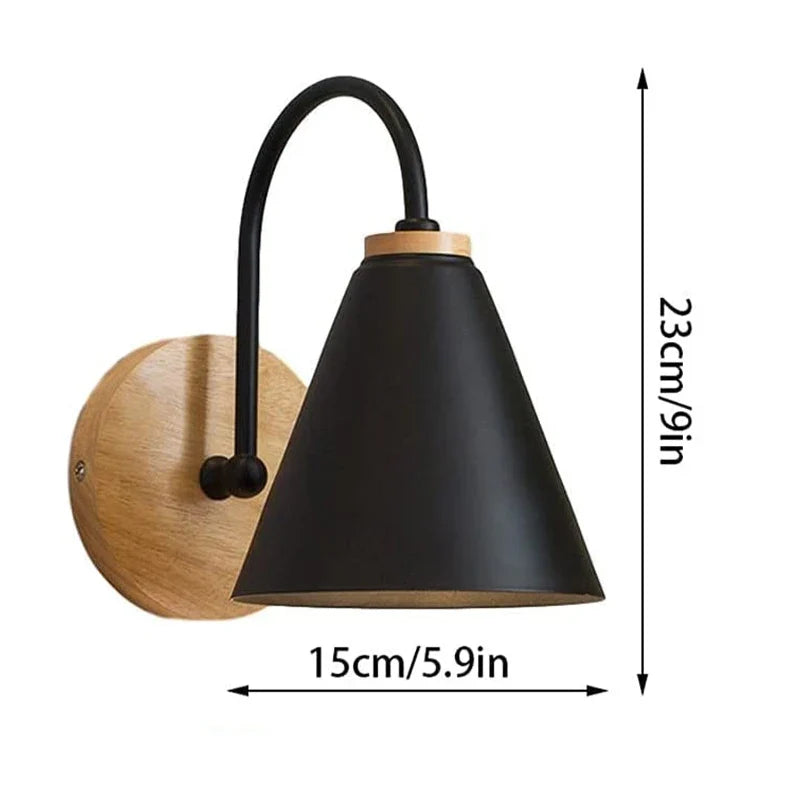 Aplique de Pared Nordic Beam Escandinavo de Madera y Hierro