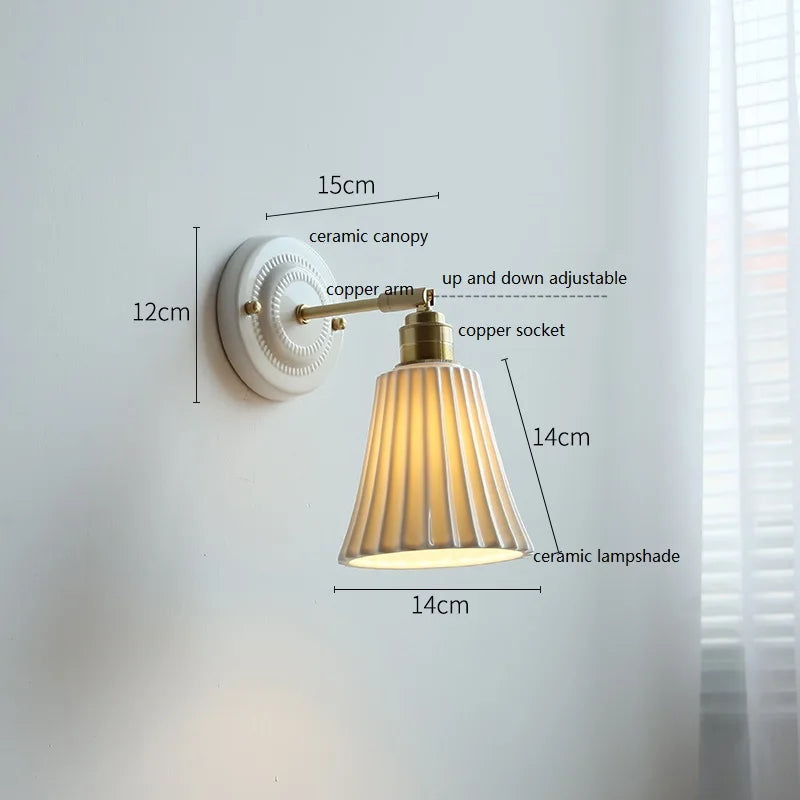 Aplique de Pared de Cerámica Nordic Cream Vintage Nórdico