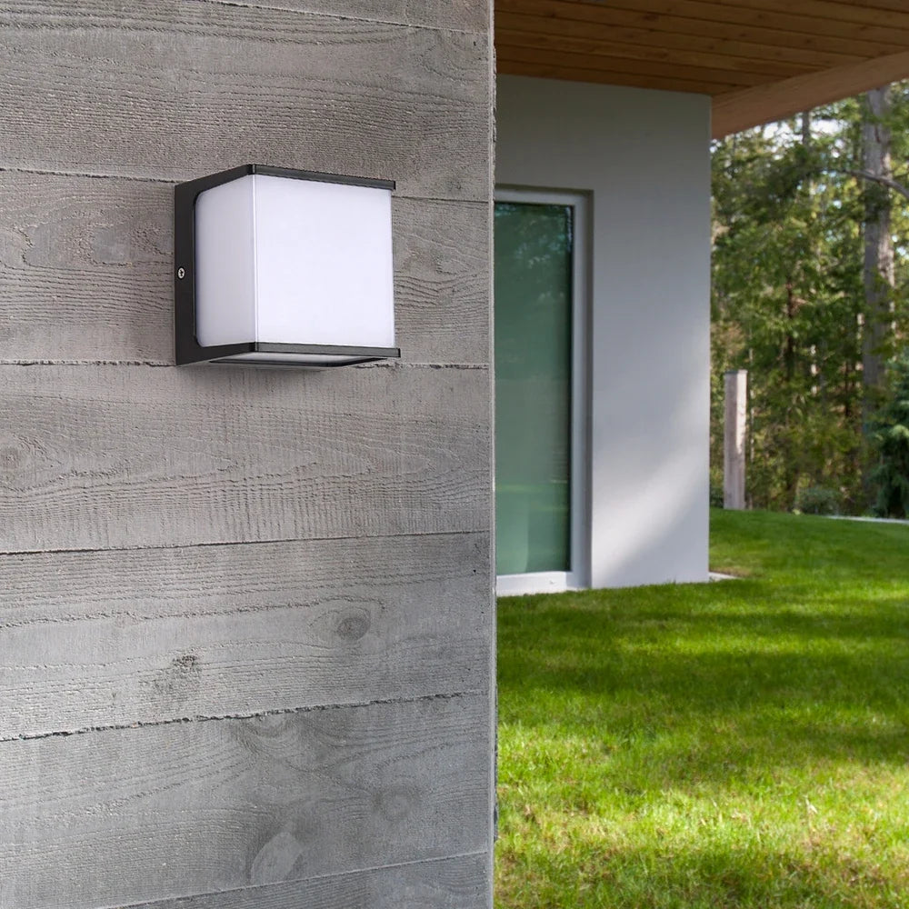 Aplique LED Exterior AeroCube Cubo Moderno Impermeable