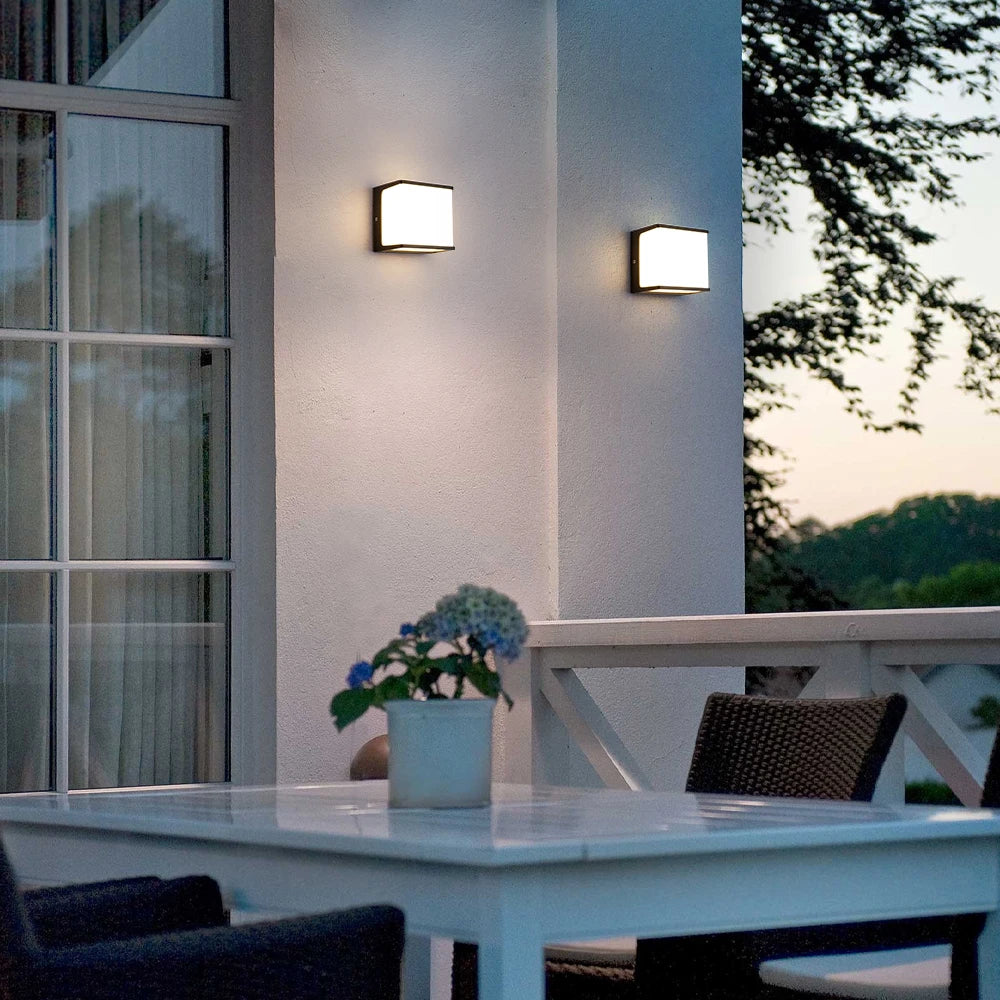 Aplique LED Exterior AeroCube Cubo Moderno Impermeable
