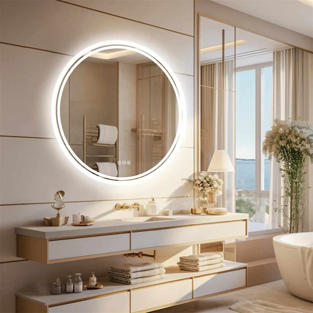 Espejo de Baño LED Redondo LuvoRound Antivaho Táctil