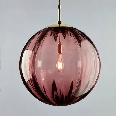 Lámpara Colgante Bola de Cristal Nórdica en 4 Colores