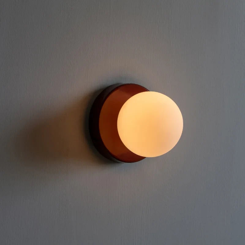 Aplique de Pared LED Macaron con Globo de Vidrio de Colores
