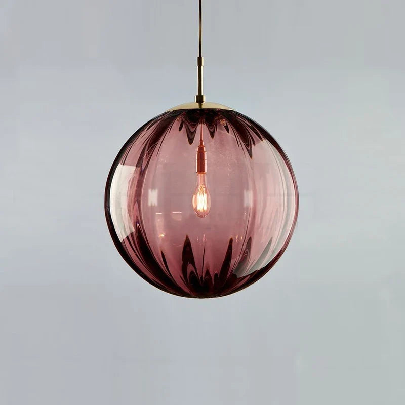 Lámpara Colgante Bola de Cristal Nórdica en 4 Colores
