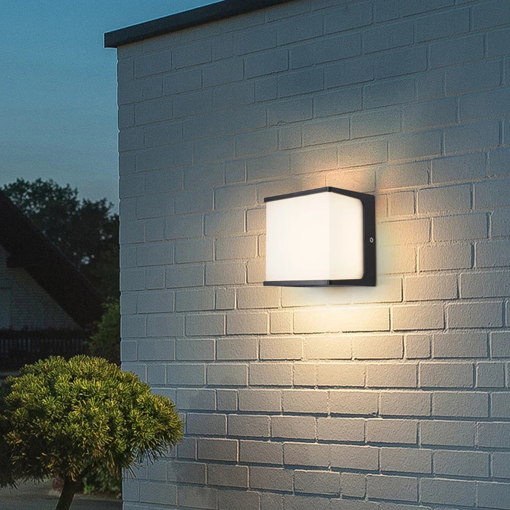 Aplique LED Exterior AeroCube Cubo Moderno Impermeable
