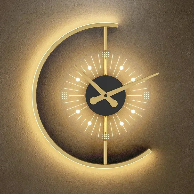 Reloj de Pared con Luz LED Lunaris Posmoderno Escultórico