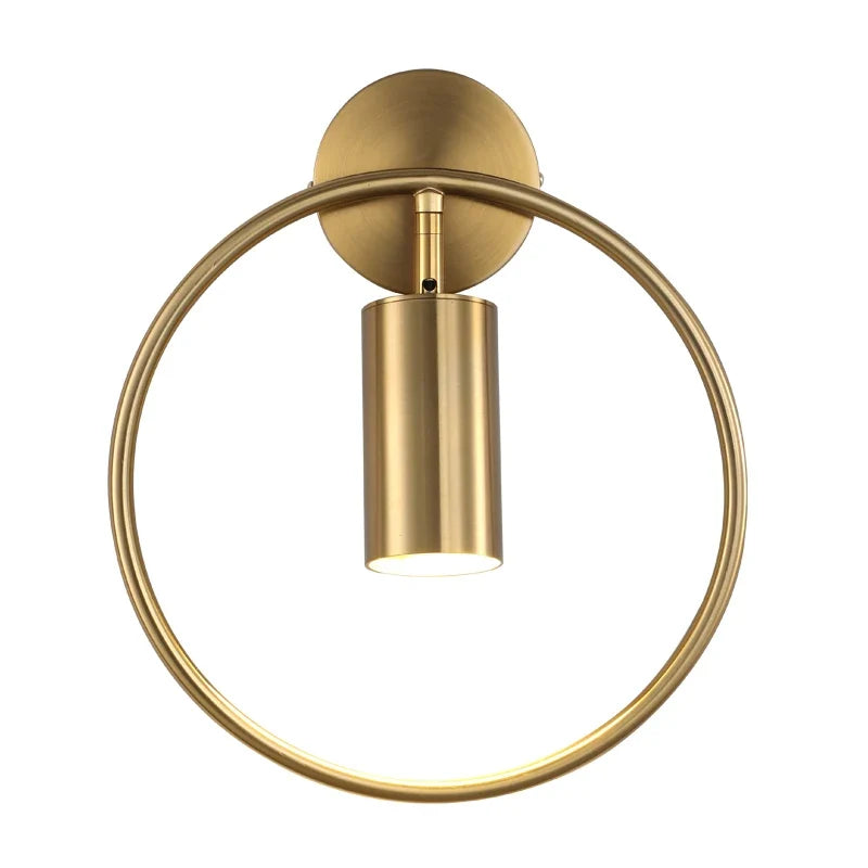 Aplique de Pared Halo Nórdico Minimalista de Hierro Dorado