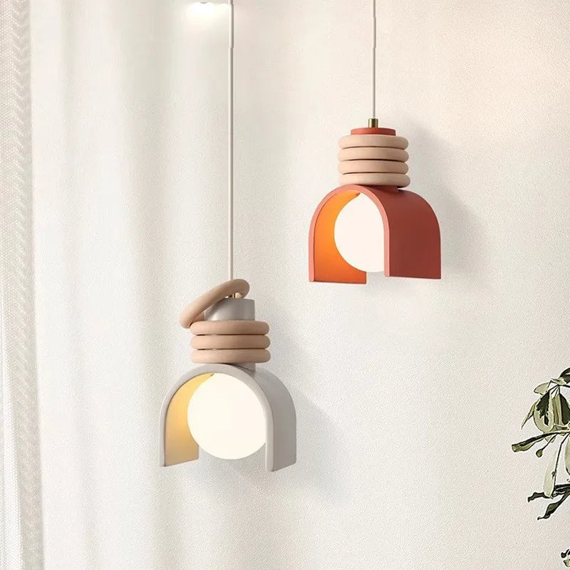 Lámpara Colgante Wabi-Sabi de Resina Minimalista Japonesa