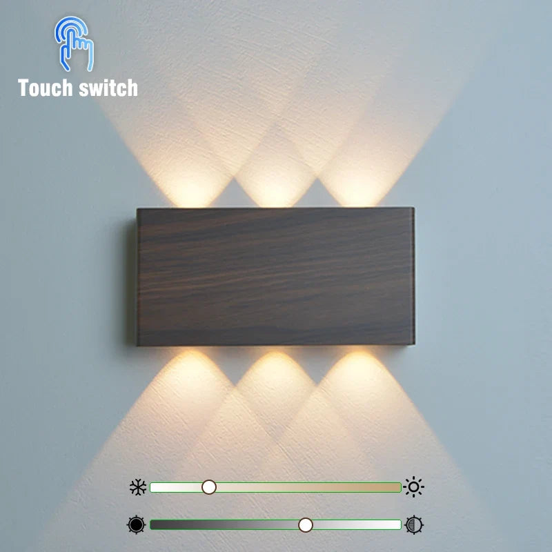 Aplique Recargable LumiBlock Efecto Madera Sin Cables