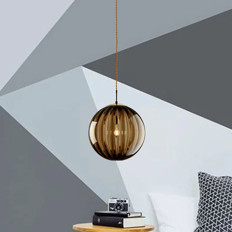 Lámpara Colgante Bola de Cristal Nórdica en 4 Colores