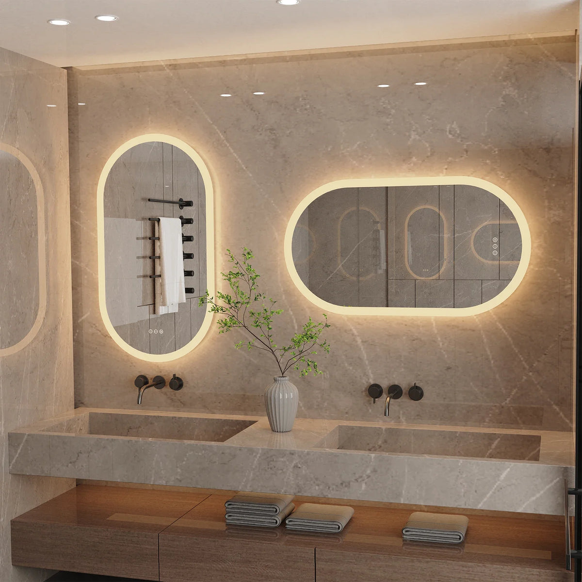 Espejo de Baño LED Ovalado LumoOval Antivaho Retroiluminado