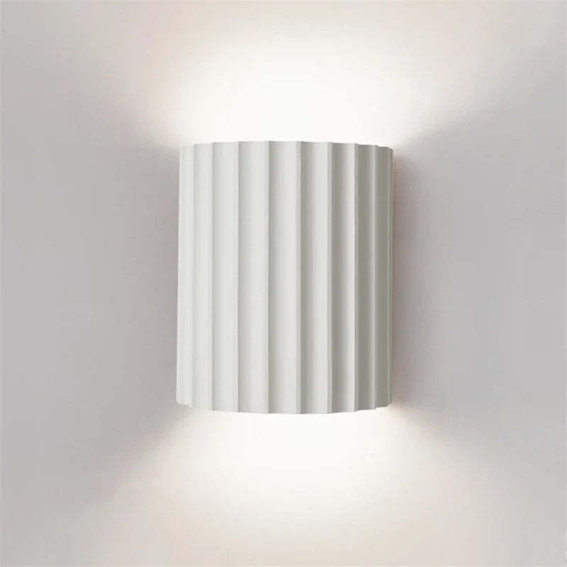 Aplique de Pared de Resina Acanalada Nórdico Moderno