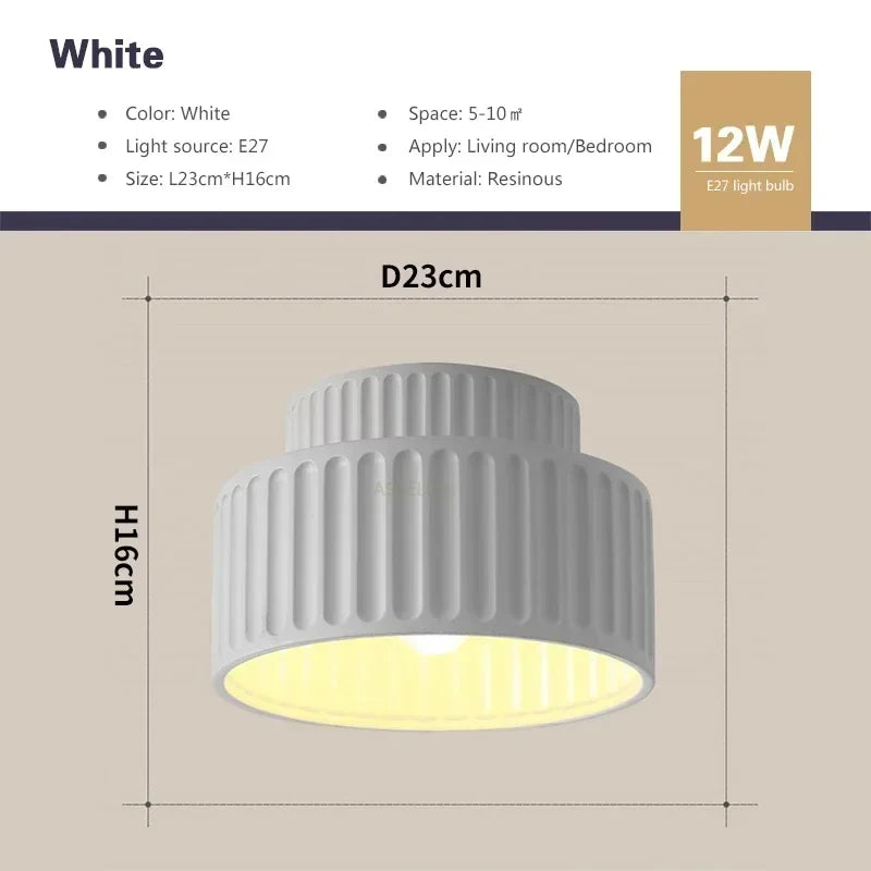 Plafón Nordic Ripple Escultural Acanalado de Luz Suave