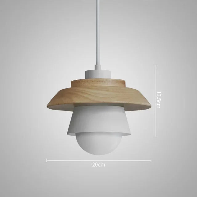 Lámpara Colgante de Madera Nórdica en Colores Macaron Suaves