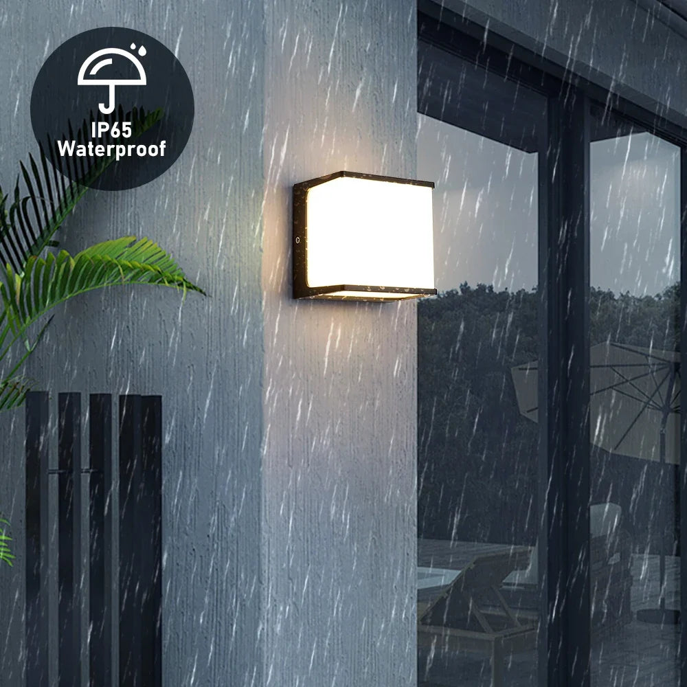 Aplique LED Exterior AeroCube Cubo Moderno Impermeable