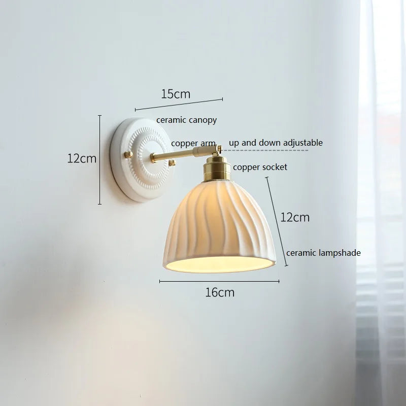 Aplique de Pared de Cerámica Nordic Cream Vintage Nórdico