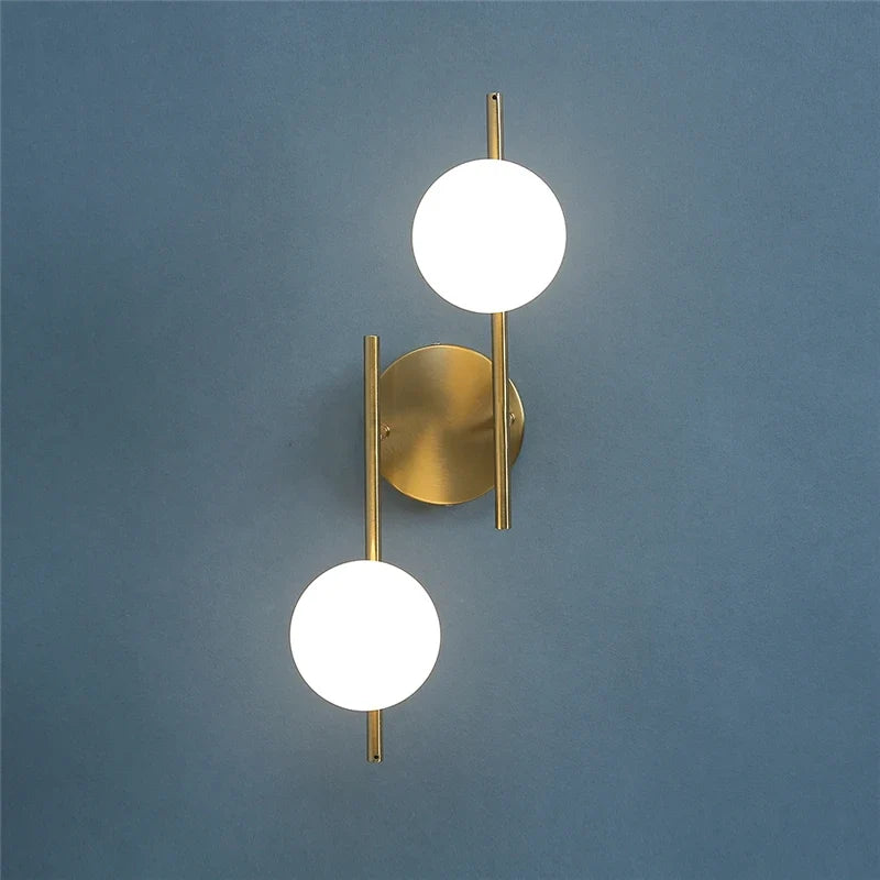 Aplique de Pared Astra de Globo Simple o Doble en Oro