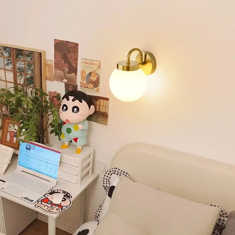 Aplique de Pared Quashion con Globo de Vidrio Cromo o Latón